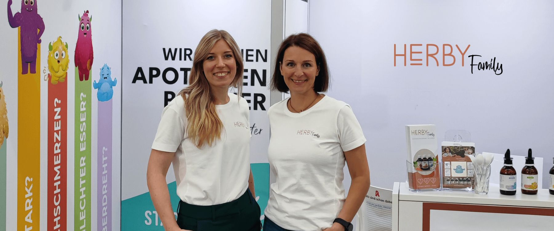 Katja und Nina die Geschäftsführerinnen der Herby Family auf der Expopharm Messe