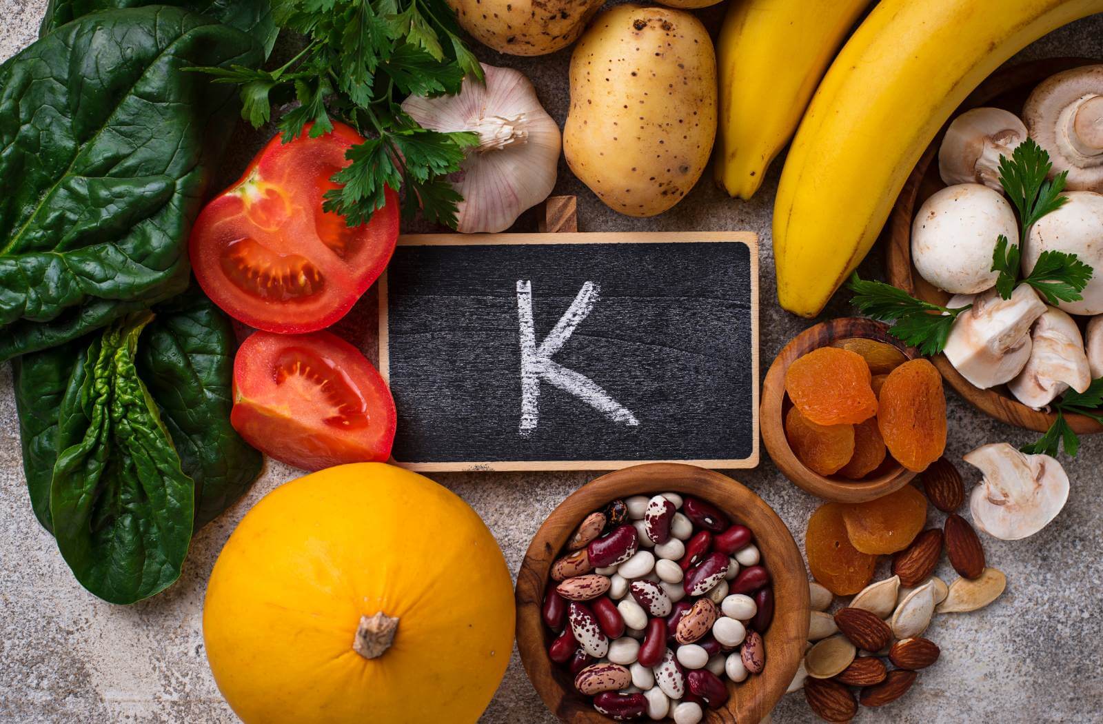 Obst und Gemüse das Kaliumreich ist