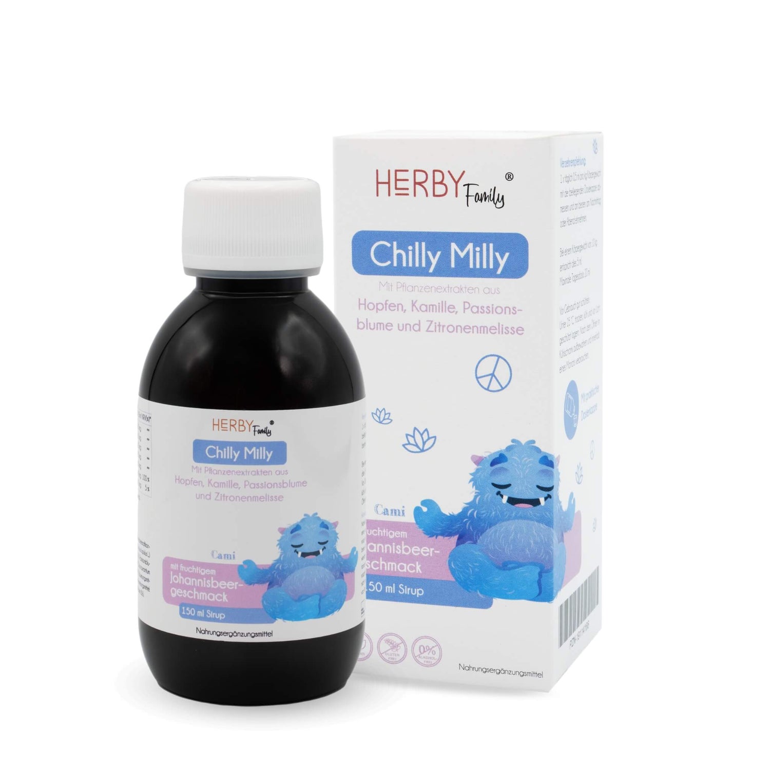 Chilly Milly Sirup für Kinder – pflanzliche Entspannung mit Hopfen, Kamille und Passionsblume