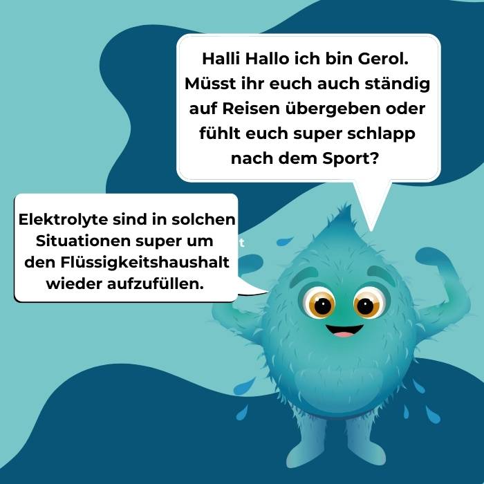 Das Monster Gerol mit zwei Sprechblasen