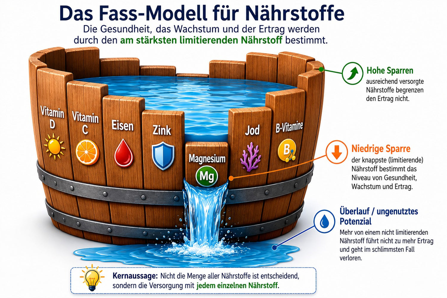 Fassmodell für Nährstoffe