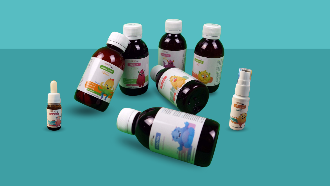 Alle Produkte - Flaschen der Herby Family für Kinder 