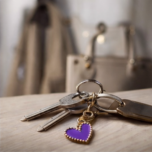 Schlüssel mit Herz-Schlüsselanhänger