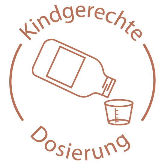 Icon kindgerechte Dosierung - Optimale Dosierung nach Gewicht des Kindes, sowie kinderfreundlichem Geschmack