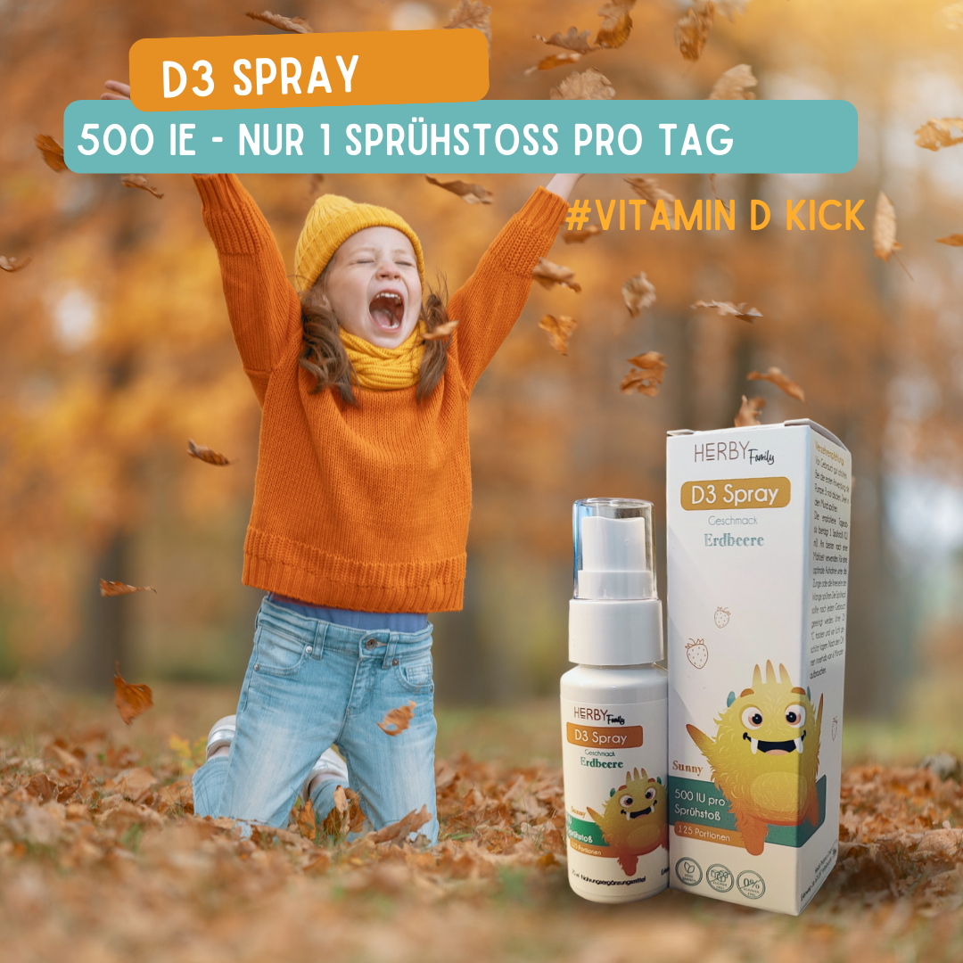 Vitamin D3 Spray für Kinder im Winter und der Erkältungszeit für das Immunsystem