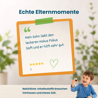 Kundenstimme zu Hokus Fokus Omega-3 Sirup, fünf Sterne Bewertung