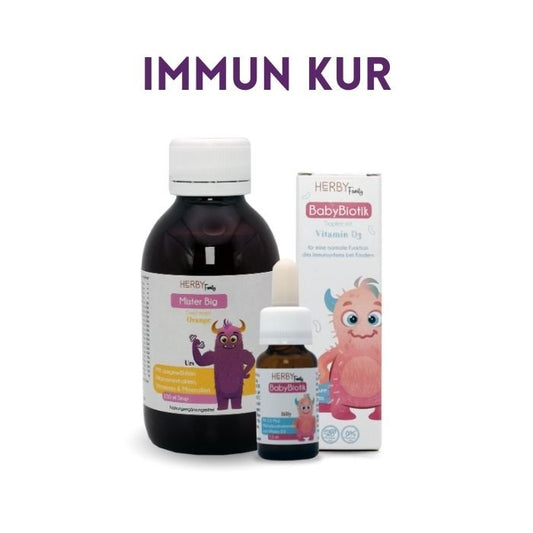 Immun Kur - Set für Kinder bestehend aus Mister Big und BabyBiotik Tropfen